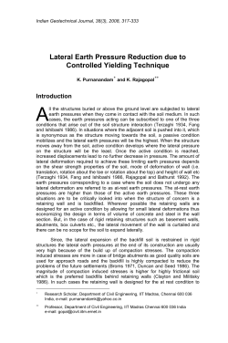 Lateral Earth Pressure Reduction Due to Controlled Yielding