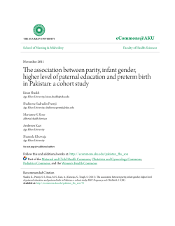 The association between parity, infant gender, higher level of