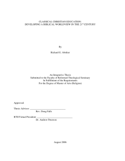 CLASSICAL CHRISTIAN EDUCATION