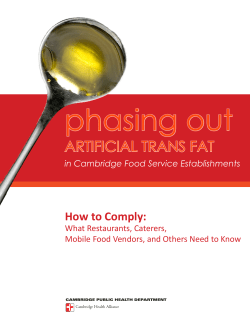 ARTIFICIAL TRANS FAT - Cambridge Public Health