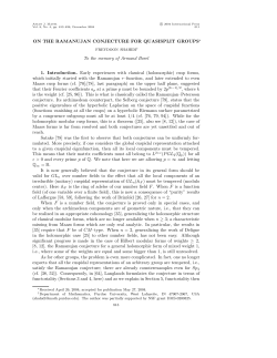 ON THE RAMANUJAN CONJECTURE FOR QUASISPLIT GROUPS