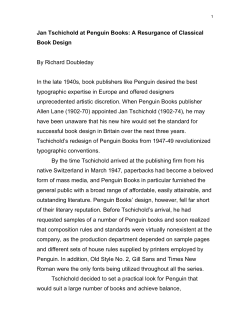 Jan Tschichold at Penguin Books: A Resurgance of Classical Book