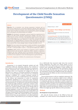 Development of the Child Needle Sensation