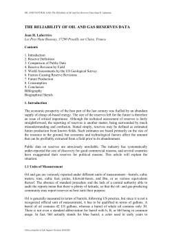 the reliability of oil and gas reserves data