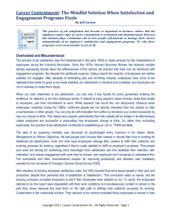 Career Contentment - Achieve Likeability for Employment Success
