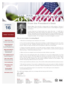 From the President`s Desk