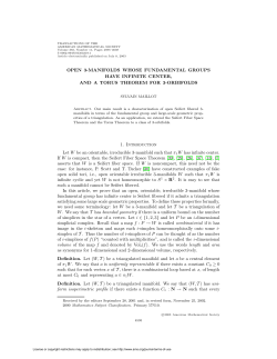 OPEN 3-MANIFOLDS WHOSE FUNDAMENTAL GROUPS HAVE