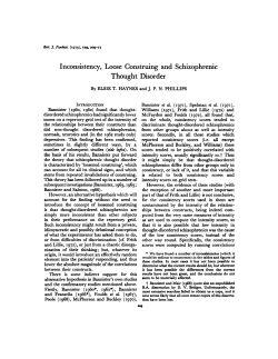 Inconsistency, Loose Construing and Schizophrenic Thought Disorder