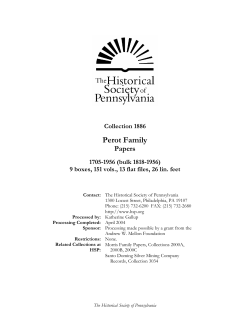 Perot finding aid - Historical Society of Pennsylvania