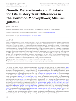 Genetic Determinants and Epistasis for Life History Trait Differences
