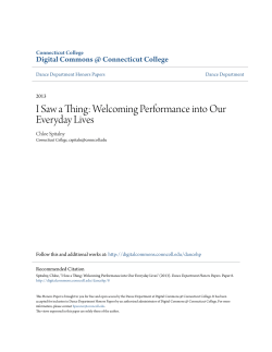 I Saw a Thing: Welcoming Performance into Our Everyday Lives