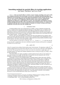 Smoothing methods for particle filters in tracking applications