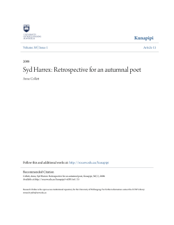 Syd Harrex: Retrospective for an autumnal poet