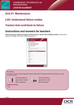 Unit 21 Factors that contribute to failure - Lesson Element