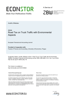 Road Tax on Truck Traffic with Environmental Aspects