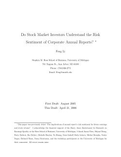 Do stock market investors understand the risk sentiment of corporate