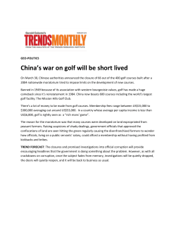 China`s war on golf will be short lived