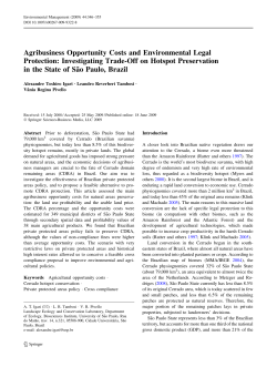 Agribusiness Opportunity Costs and Environmental Legal Protection
