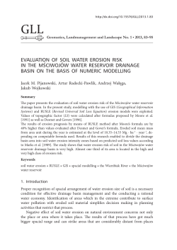 evaluation of soil water erosion risk in the mściwoj&oacute;w water reservoir