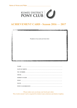 Achievement Card 2016-17 Season