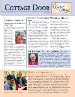 Spring 2015 - Grace Cottage Hospital