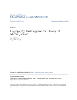 Hagiography, Teratology, and the "History" of Michael Jackson