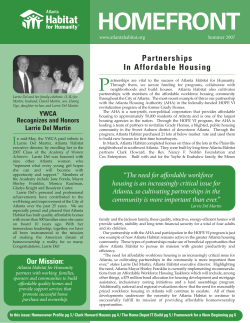 Summer 2007 Issue - Atlanta Habitat for Humanity