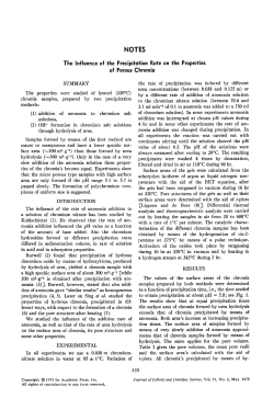 The Influence of the Precipitation Rate on the Properties of Porous