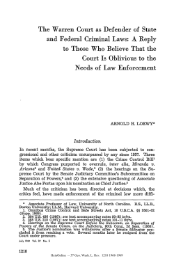 The Warren Court as Defender of State