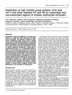 Distribution of high mobility group proteins 1/2, E and 14/17 and
