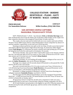 2013 TX10 Katy Post-Race Press Release