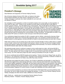 May 2, 2017 Spring 2017 - Farmers Helping Farmers