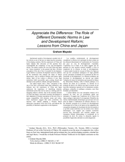 The Role of Different Domestic Norms in Law and Development