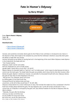 Fate in Homerˇs Odyssey