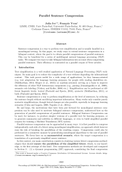 Parallel Sentence Compression - Association for Computational