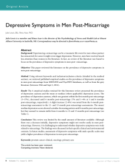 Depressive Symptoms in Men Post-Miscarriage