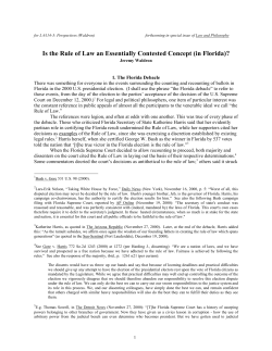 Is the Rule of Law an Essentially Contested Concept (in Florida)?