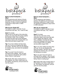 Back to school backpacks Why? We are