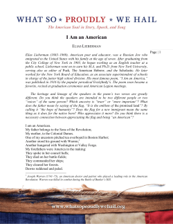 I Am an American - What So Proudly We Hail