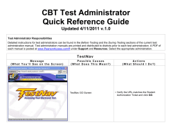 CBT Test Administrator Quick Reference Guide