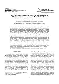 The Toxicity and Anti-cancer Activity of the Hexane Layer of Melia