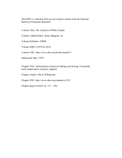 Administrative Decision Making and Pricing: Externality and