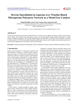 Styrene Epoxidation in Aqueous over Triazine