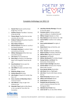 Complete Anthology List 2012-‐13