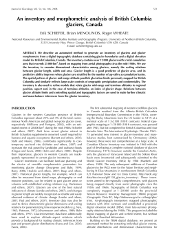 An inventory and morphometric analysis of British Columbia glaciers