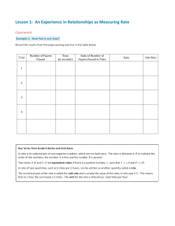 Lesson 1: An Experience in Relationships as Measuring Rate