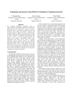 Negotiating Agreements Using Policies in Ubiquitous Computing