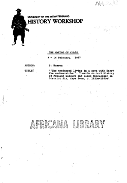 history workshop - WIReDSpace Home