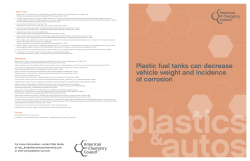Plastic fuel tanks can decrease vehicle weight and