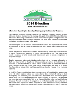 Security Information Regarding Internet and Telephone Voting